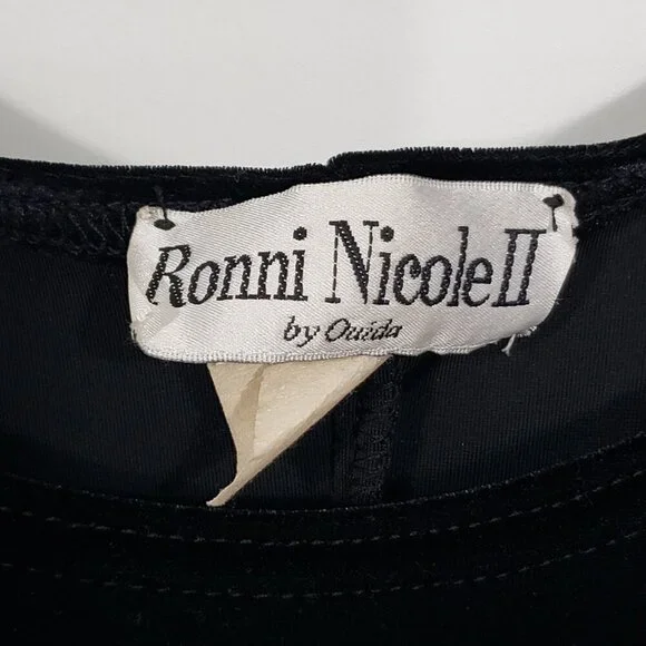 Vintage Ronnie Nicole II By Ouida Black Velvet Sleeveless Maxi Dress 22W - Picture 2 of 2